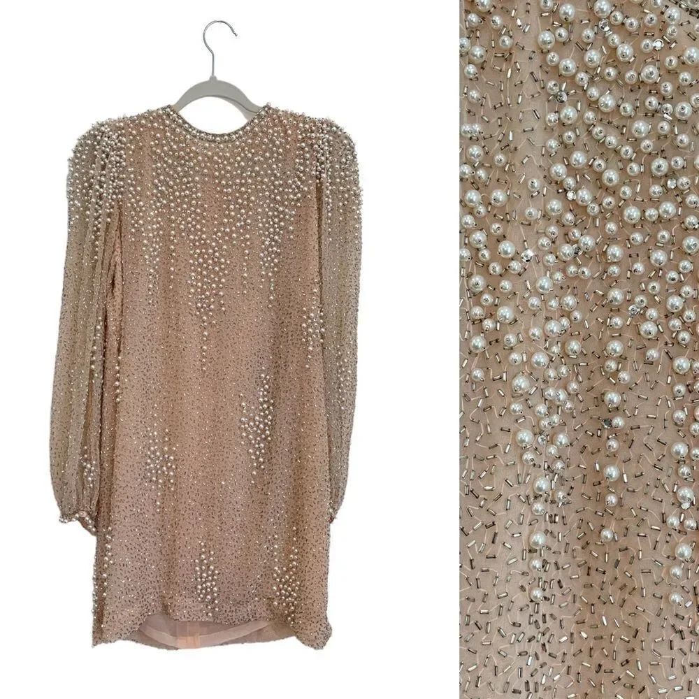 Vintage Victoria Royal Beaded Mini shirt dress